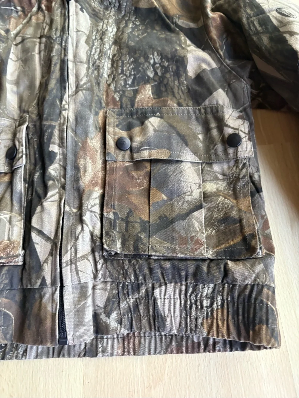 Outfitters Ridge boy M 8 realtree hardwoods camo zip up jacket quilted pockets